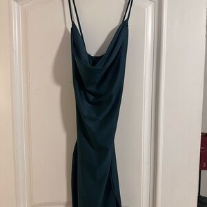 Elegant Teal Sleeveless Dress